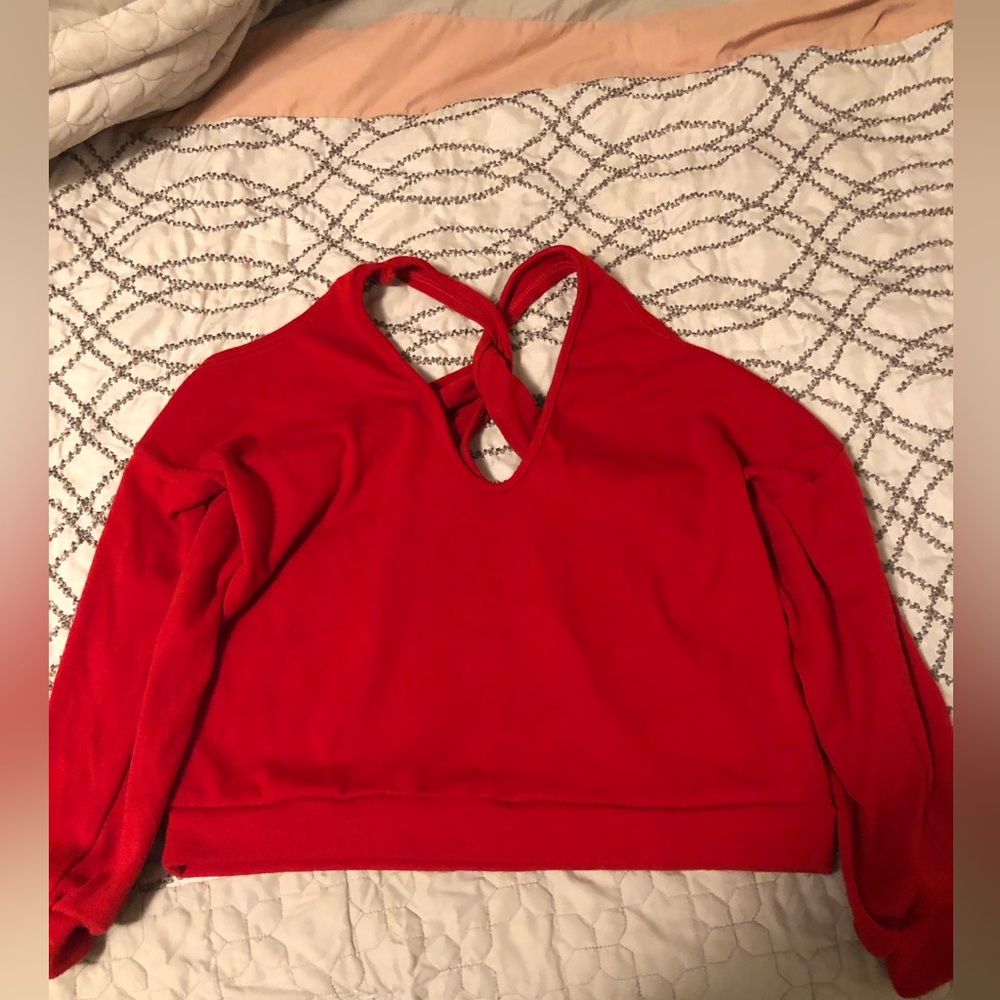 Nice little sweater, cozy and I loved the back ! Wore once